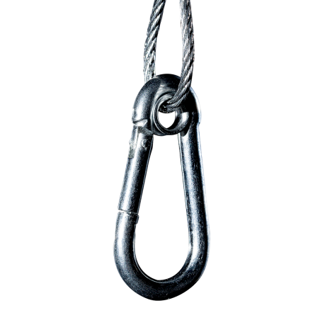 Filin D2 L2M MOUSQUETON + Galet rapide Vendu par 10 charge 45kg