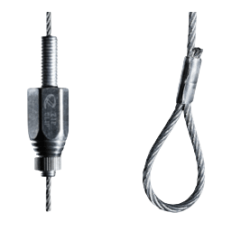 Kit trapèze M8 45Kg pour rail 41 embout boucle L2m