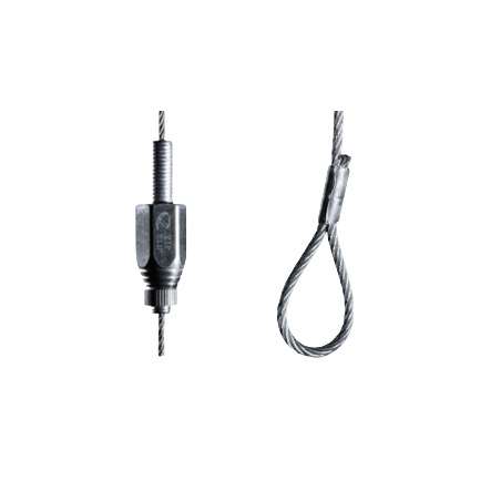 Kit trapèze M8 45Kg pour rail 41 embout boucle L2m